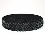 FLORA ELASTIC 3,7cm BLACK/SILVER 25m