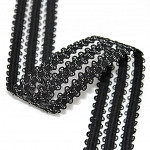 FLORA ELASTIC 3,7cm BLACK/SILVER 25m