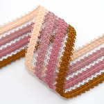 FLORA STRIPED LEAKED ELASTIC 5cm MUSTARD/ROSE/RAW 25m