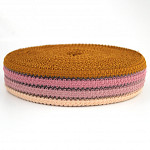 FLORA STRIPED LEAKED ELASTIC 5cm MUSTARD/ROSE/RAW 25m