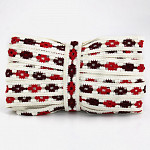 FLOWER CROCHET LACE 2,4cm CHAMPAGNE/RED APPLE/WINE 30m