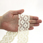 FLOWER DOUBLE BEAK LACE 4,8cm CHAMPAGNE 30m