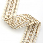 FLOWER LADDER LACE 4,5cm JUTE/RAW 30m / ENCAJE VAINILLA FLOR 4,8cm YUTE/CRUDO 30m