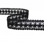 FLOWER PASSEMENTERIE MARCELINE 3,5cm BLACK 20m / PASAMANERÍA FLOR MARCELINE 3,5cm NEGRO 20m