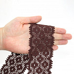 FLOWER TRIPLE BEAK LACE 6cm BROWN 30m