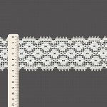 FLOWER TRIPLE BEAK LACE 6cm CHAMPAGNE 30m
