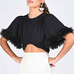 FRINGE FEATHER 9cm CHAMPAGNE 10m