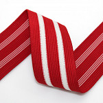 IMBUIA STRIPED ELASTIC 4,1cm RED/CHAMPAGNE 25m