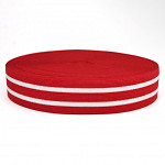 IMBUIA STRIPED ELASTIC 4,1cm RED/CHAMPAGNE 25m