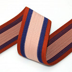 IMBUIA STRIPED ELASTIC 5cm COGNAC/BLUE/FOG 25m