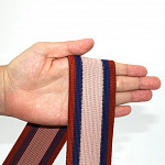 IMBUIA STRIPED ELASTIC 5cm COGNAC/BLUE/FOG 25m