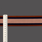 IMBUIA STRIPED ELASTIC 5cm COGNAC/BLUE/FOG 25m