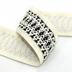 JORDANA RUSTIC ETHNIC ELASTIC 5,6cm CHAMPAGNE/BLACK 25m