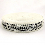 JORDANA RUSTIC ETHNIC ELASTIC 5,6cm CHAMPAGNE/BLACK 25m