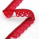 LACE CROCHET FLOWER 2,7cm RED/CHERRY RED 30m / ENCAJE CROCHET FLOR 2,7cm ROJO/CEREZA 30m