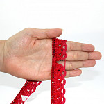 LACE CROCHET FLOWER 2,7cm RED/CHERRY RED 30m / ENCAJE CROCHET FLOR 2,7cm ROJO/CEREZA 30m