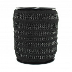 LADDER LACE CHECKED 2,7cm BLACK/SILVER 50m / ENCAJE VAINILLA CUADRICULADO 2,7cm NEGRO/PLATA 50m