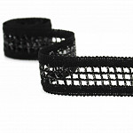 LADDER LACE CHECKED 2,7cm BLACK/SILVER 50m / ENCAJE VAINILLA CUADRICULADO 2,7cm NEGRO/PLATA 50m