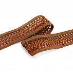 LADDER LACE ELASTIC 4,4cm BROWN/ORANGE/COGNAC 25m / ELÁSTICO ENCAJE VAINILLA 4,4cm MARRÓN/NARANJA/COÑAC 25m