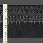 MACRAMÉ FLOWER FRINGE 14,7cm BLACK 10m