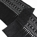 MACRAMÉ FLOWER FRINGE 14,7cm BLACK 10m
