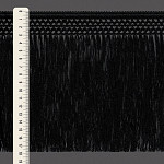 MACRAMÊ FRINGE 17,8cm BLACK 10m / FLECO MACRAMÉ 17,6cm NEGRO 10m