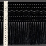 MACRAME TASSEL FRINGE 19,3cm BLACK 10m