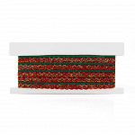 MANUALIDADES LACE 9mm RED/GREEN/GOLD 10m / ENCAJE MANUALIDADES 9mm ROJO/VERDE/ORO 10m