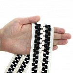 MARIA CROCHET STRIPED ELASTIC 5,2cm CHAMPAGNE/BLACK