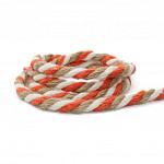 MEDIUM CORD 8mm RAW/JUTE/HIGH ORANGE 30m / CORDÓN MEDIO 8mm CRUDO/YUTE/NARANJA ALTA 30m