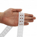 MOUSTACHE LACE 3,3cm WHITE 10m / ENCAJE CRUZ DEL SUR 3,3cm BLANCO 10m