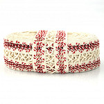 NAVY CORD LADDER LACE 8,9cm RAW/RED 20m