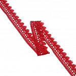 PARÁ BALL LACE 3,1cm RED 10m / ENCAJE DE BOLITAS PARÁ 3,1cm ROJO 10m