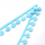 PASSAMANARIA POMPOM 2,5cm AZUL BEBÊ / POM POM BALL PASSEMENTERIE 2,5cm BABY BLUE 50m / PASAMANERÍA POMPÓN 2,5cm AZUL BEBÉ 50m