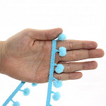 PASSAMANARIA POMPOM 2,5cm AZUL BEBÊ / POM POM BALL PASSEMENTERIE 2,5cm BABY BLUE 50m / PASAMANERÍA POMPÓN 2,5cm AZUL BEBÉ 50m