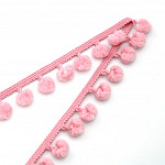 PASSAMANARIA POMPOM 2,5cm ROSA BEBÊ / POM POM BALL PASSEMENTERIE 2,5cm BABY PINK 50m / PASAMANERÍA POMPÓN 2,5cm ROSA BEBÉ 50m