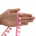 PASSAMANARIA POMPOM 2,5cm ROSA BEBÊ / POM POM BALL PASSEMENTERIE 2,5cm BABY PINK 50m / PASAMANERÍA POMPÓN 2,5cm ROSA BEBÉ 50m