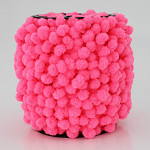 PASSAMANARIA POMPOM 2,5cm ROSA NEON / POM POM BALL PASSEMENTERIE 2,5cm NEON PINK 50m / PASAMANERÍA POMPÓN 2,5cm ROSA NEÓN 50m
