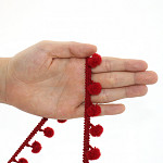 PASSAMANARIA POMPOM 2,5cm VERMELHO / POM POM BALL PASSEMENTERIE 2,5cm RED 50m / PASAMANERÍA POMPÓN 2,5cm ROJO 50m,