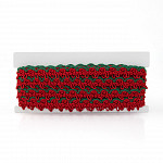 PASSEMENTERIE AMELIA 1,5cm RED/GREEN 10m / PASAMANERÍA AMELIA 1,5cm ROJO/VERDE 10m