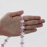 PASSEMENTERIE LISBELA 1,6cm PINK/WHITE 10m / PASAMANERÍA LIBELA 1,6cm ROSA/BLANCO 10m