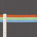 PLEATE STRIPED ELASTIC 4,3cm SALMON/PASTEL GREEN/SKY BLUE 25m