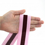 PLEATE STRIPED ELASTIC 4,3cm WINE/ROSÉ 25m