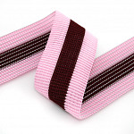 PLEATE STRIPED ELASTIC 4,3cm WINE/ROSÉ 25m