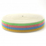 PLEATED ELASTIC 4,9cm CHAMPAGNE/BABY YELLOW/SKY BLUE/COTTON CANDY/PASTEL GREEN 25m / ELÁSTICO PLISADO 4,9cm CHAMPÁN/AMARILLO BEBÉ/AZUL CIELO/ALGODÓN DE AZÚCAR/VERDE PASTEL 25m