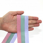 PLEATED STRIPED ELASTIC 4,8cm PASTEL LILAS/GREEN/PINK 25m / ELÁSTICO PLISADO RAYADO 4,8cm PASTEL LILA/VERDE/ROSA 25m