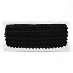 POM POM BALL LACE 1,2cm BLACK 10m / ENCAJE POMPÓN 1,2cm NEGRO 10m