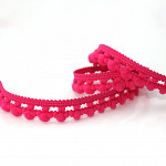 POM POM BALL LACE 1,2cm PINK 30m / ENCAJE POMPÓN 1,2cm ROSA 30m