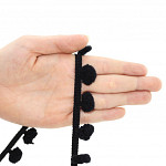 POM POM BALL PASSEMENTERIE 1,9cm BLACK 20m / PASAMANERÍA POMPÓN 1,9cm NEGRO 20m