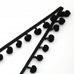 POM POM BALL PASSEMENTERIE 2,5cm BLACK 50m / PASAMANERÍA POMPÓN 2,5cm NEGRO 50m